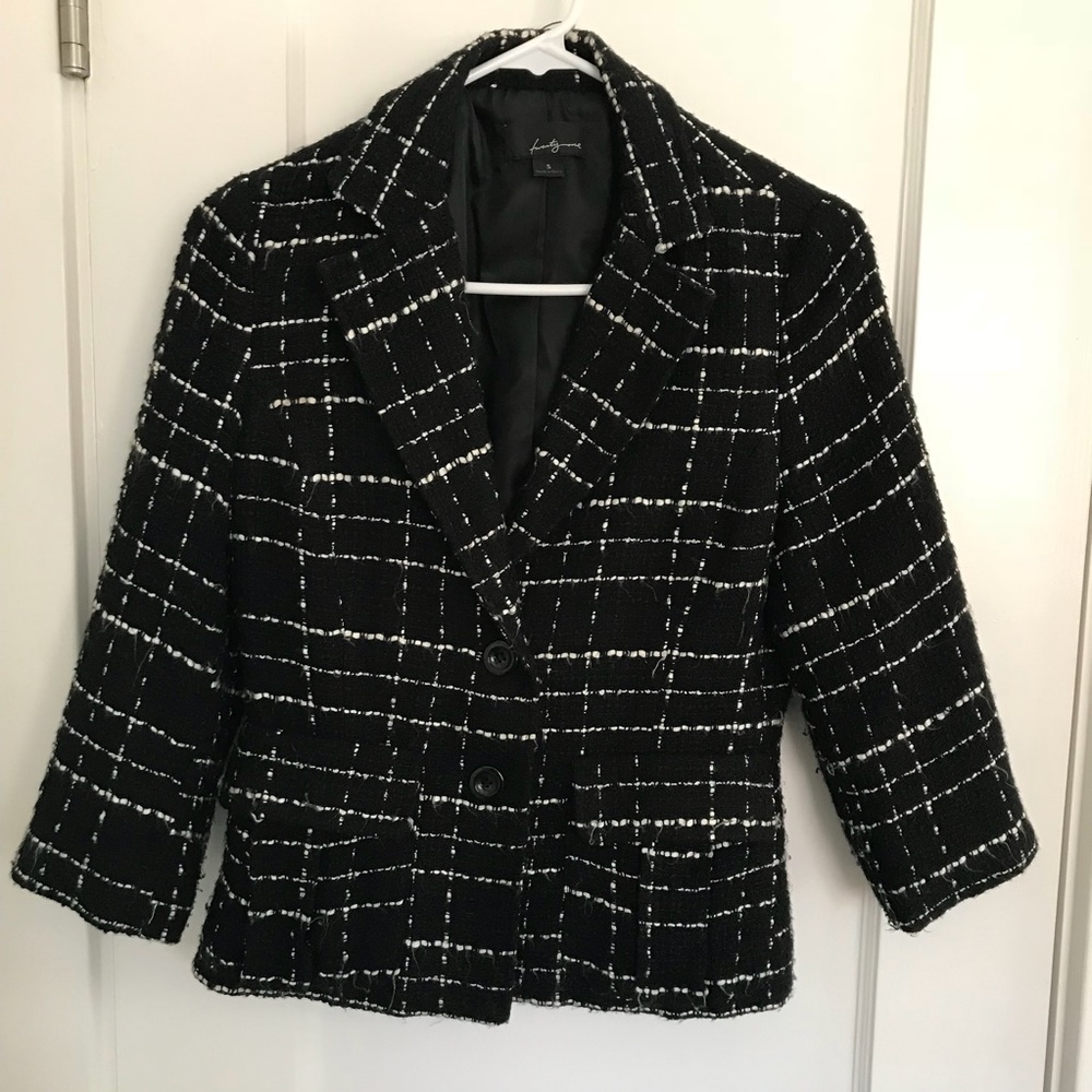 Black and white blazer